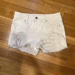 WTD white denim shorts